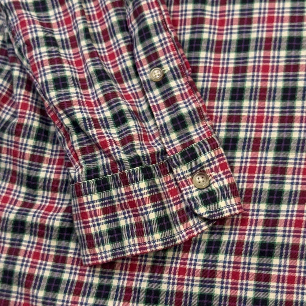 Ralph Lauren Button-Down Shirt Mens 2XL Red Green Plaid Long Sleeve Classic Fit